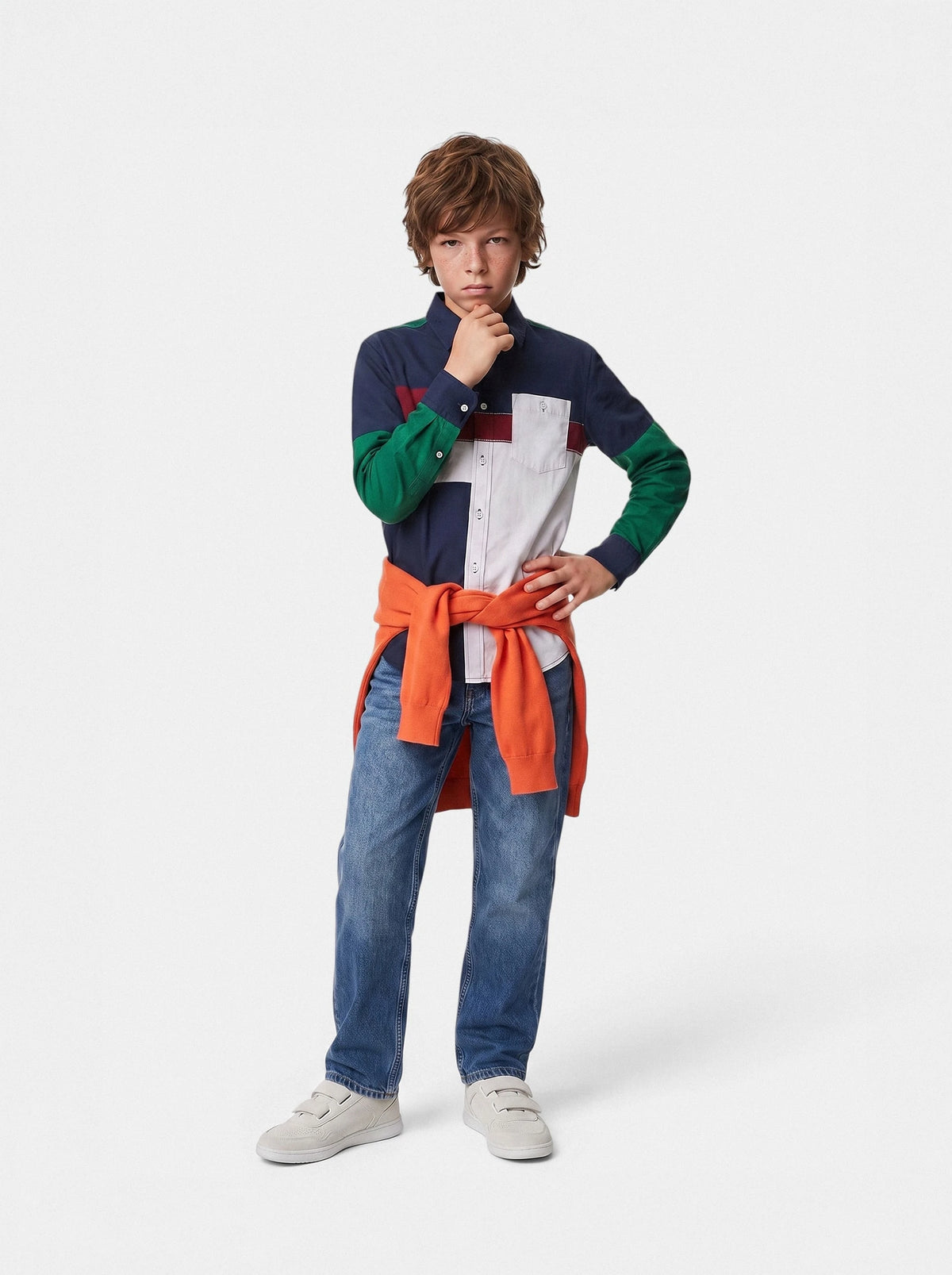 Colorblock Button-Down Shirt