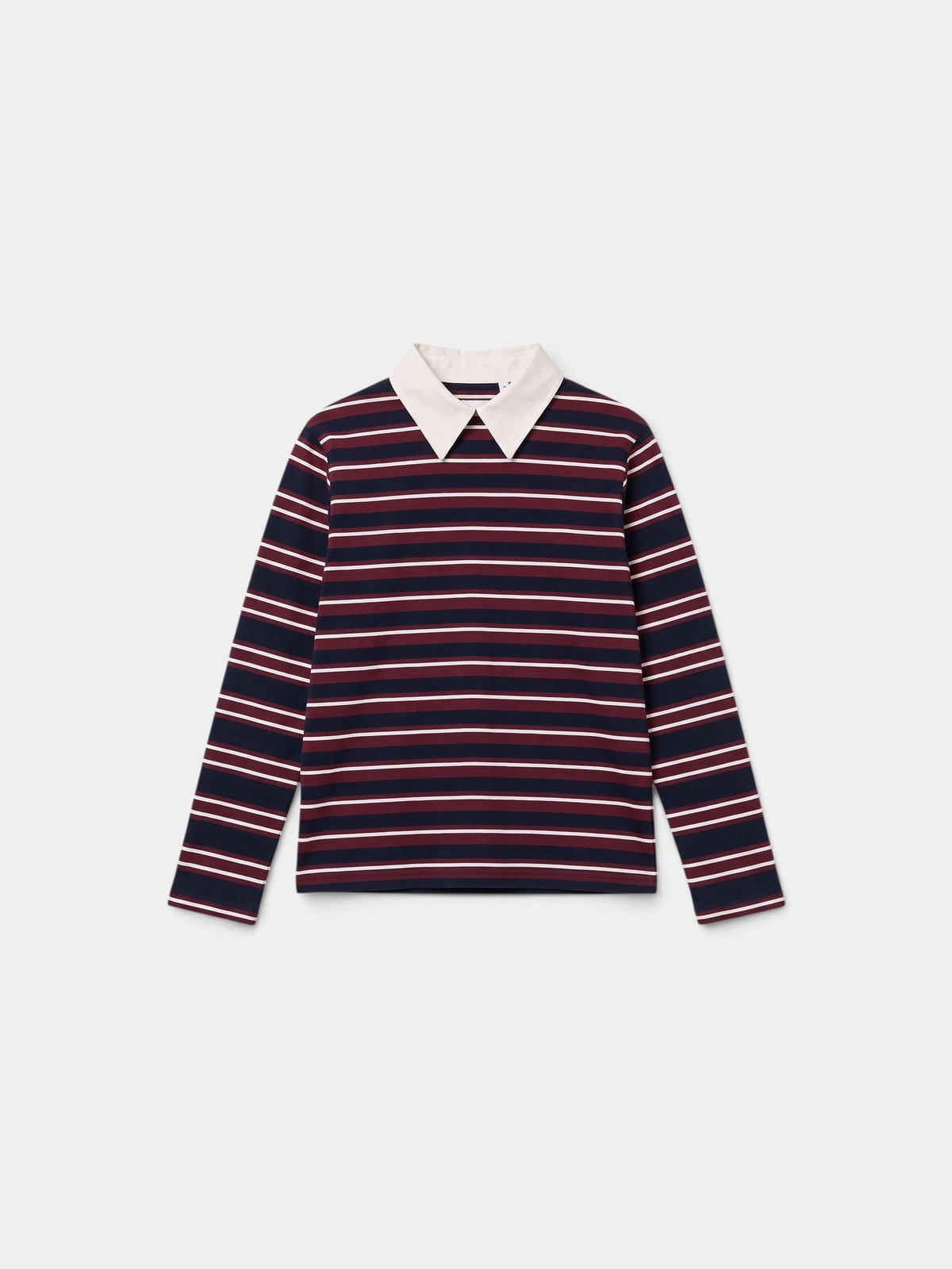 Multi-Stripe Collared Top