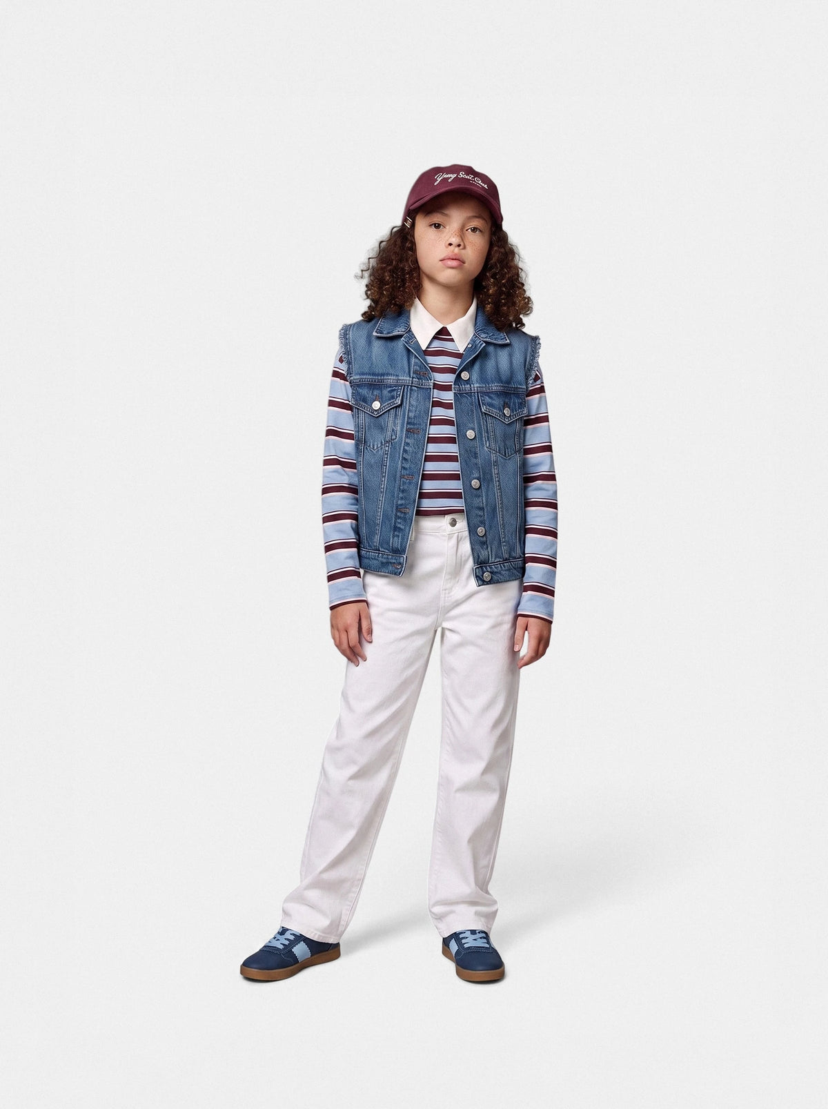 Multi-Stripe Collared Top